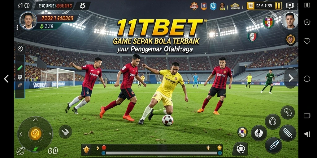 Tangkapan layar <strong>11TBET</strong> menampilkan aksi seru permainan sepak bola.