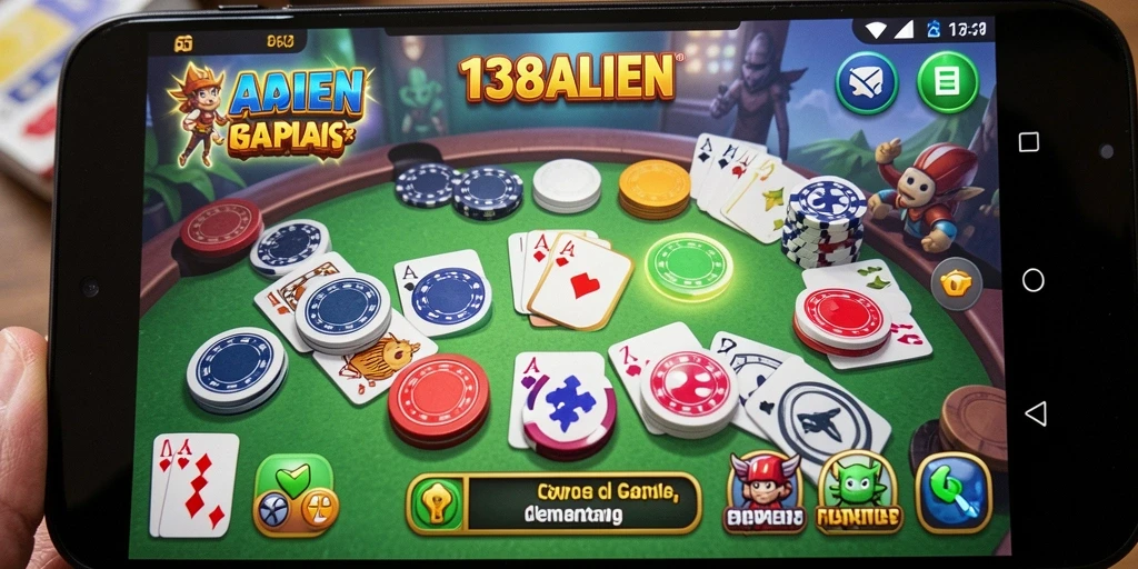 Tampilan gameplay Gaple yang seru dan menarik di 138ALIEN.