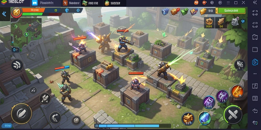 Screenshot gameplay menampilkan aksi menara pertahanan di 180SLOT.