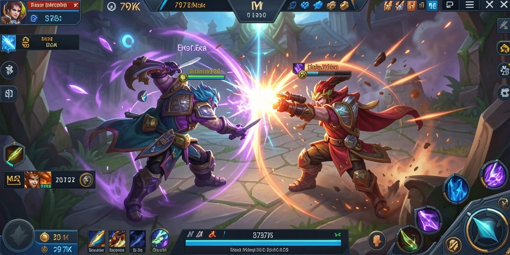Tangkapan layar gameplay MOBA yang epik dan fokus pada pertarungan tim.