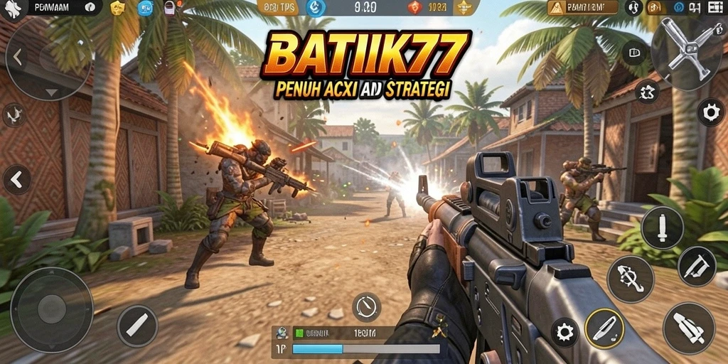 Tampilan gameplay memukau di <strong>BATIK77</strong> dengan aksi tembak-menembak yang seru.