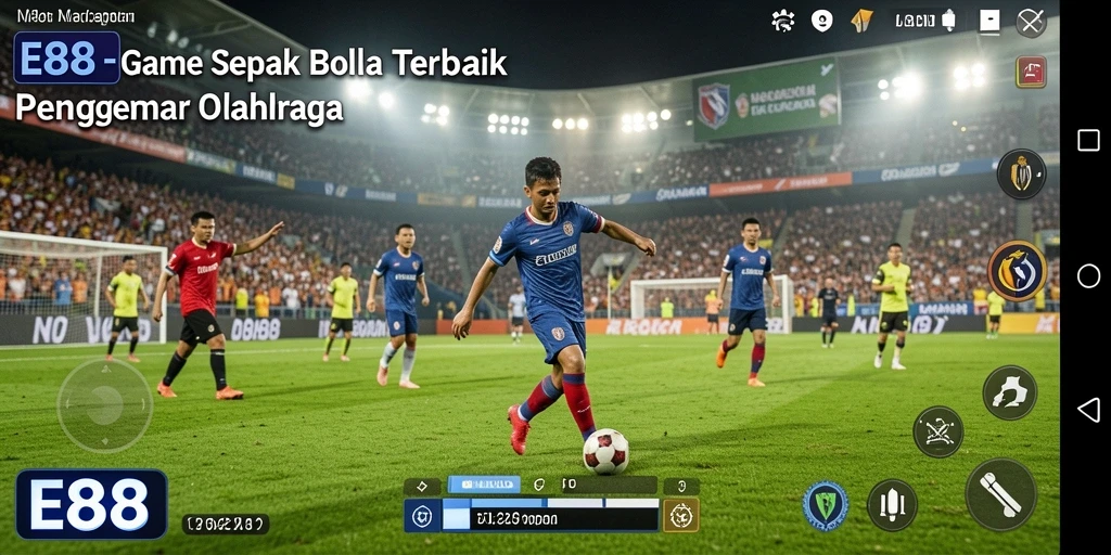 Tampilan gameplay E88 yang mendebarkan di lapangan sepak bola.
