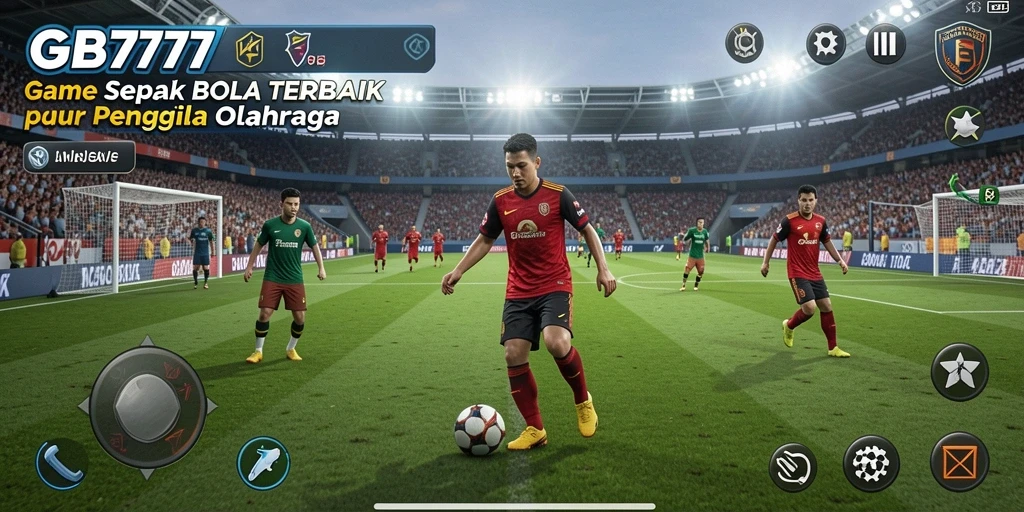 Screenshot gameplay GB777 menampilkan aksi seru pertandingan sepak bola.