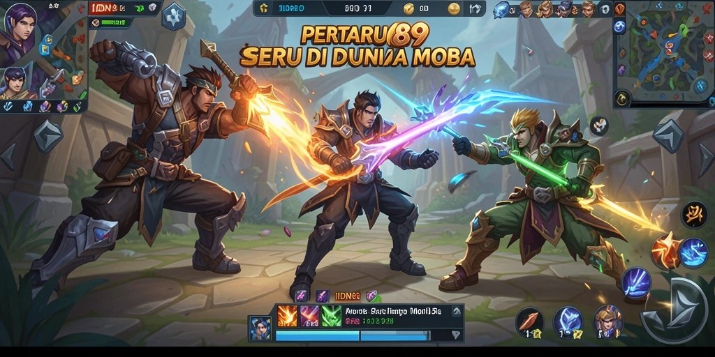 Tampilan menarik gameplay seru dalam IDN89 MOBA.
