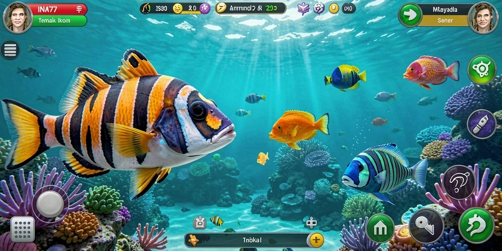 Tampilan gameplay seru saat menembak ikan di INA777.