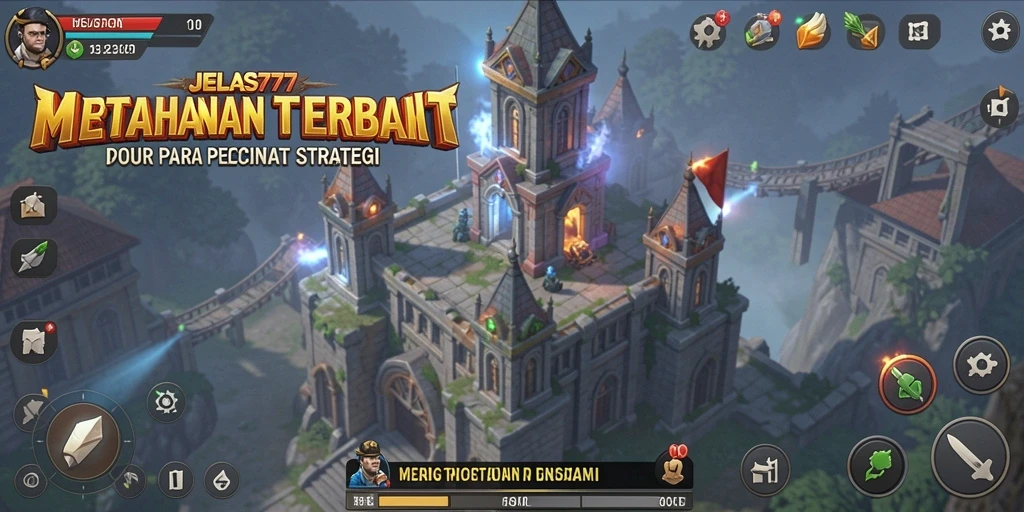Tampilan gameplay yang mendebarkan dari permainan Tower Defense JELAS777.