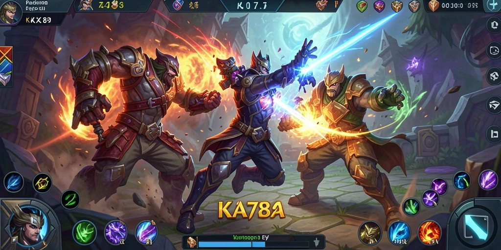 Gameplay mendebarkan dalam pertarungan taktis MOBA.