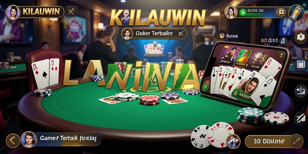 Screenshot gameplay KILAUWIN yang menunjukkan momen seru permainan Poker.