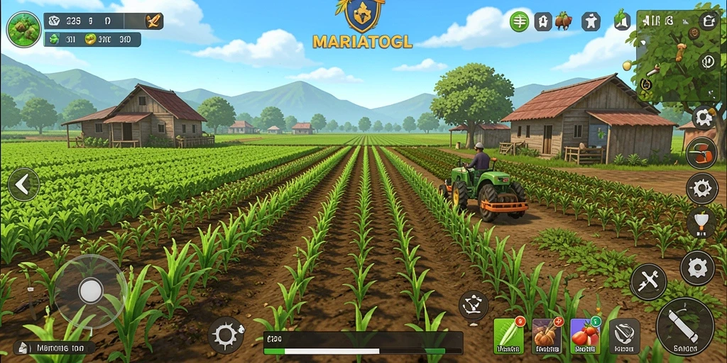 Gameplay menarik dalam MARIATOGL menunjukkan aktivitas bertani.
