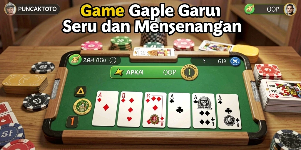 Tampilan gameplay PUNCAKTOTO dengan suasana permainan Gaple yang seru.