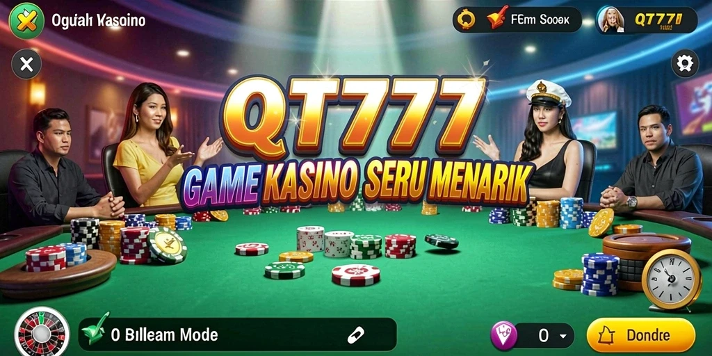 Tampilan gameplay seru dan menarik dari QT777 di aplikasi Kasino.