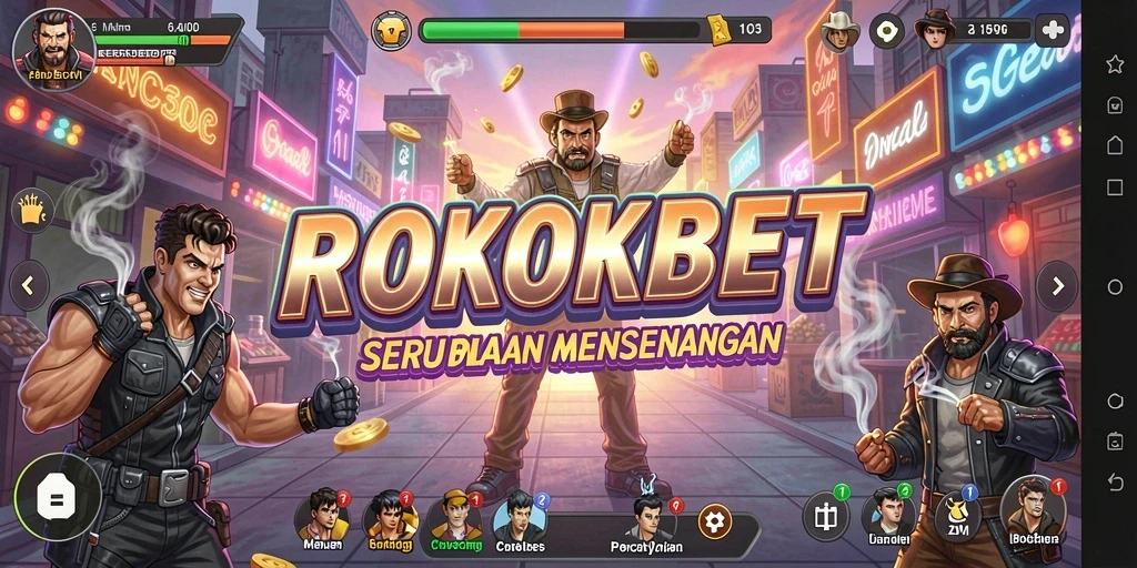 Tampilan gameplay ROKOKBET yang seru dan penuh warna.