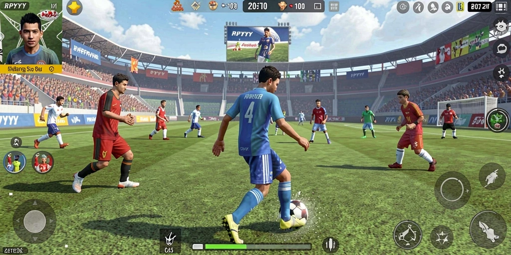 Tampilan gameplay menegangkan dalam RPYYY, menunjukkan aksi olahraga seru.