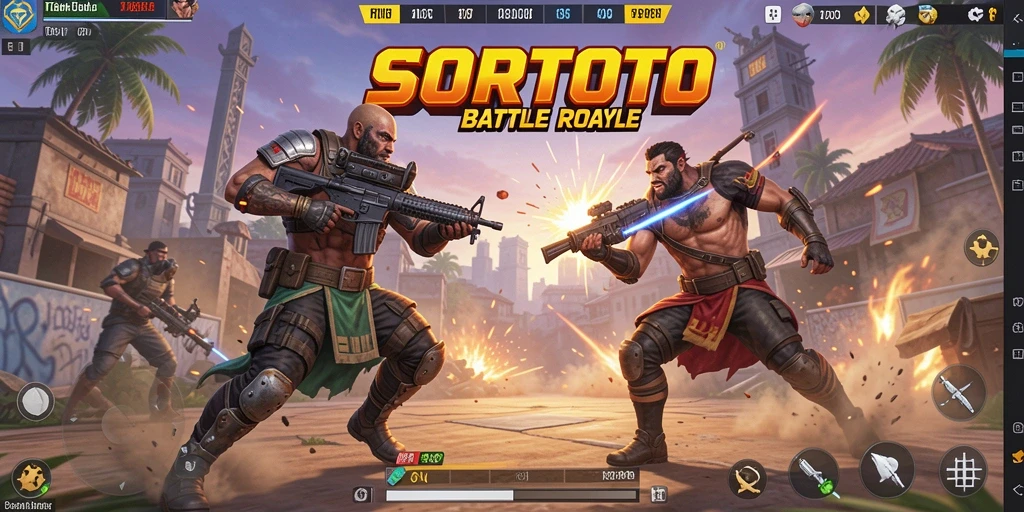 Gameplay seru dan menegangkan di SORTOTO Battle Royale.