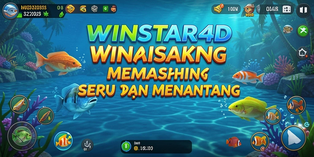 Tampilan gameplay WINSTAR4D dengan aksi memancing yang seru.